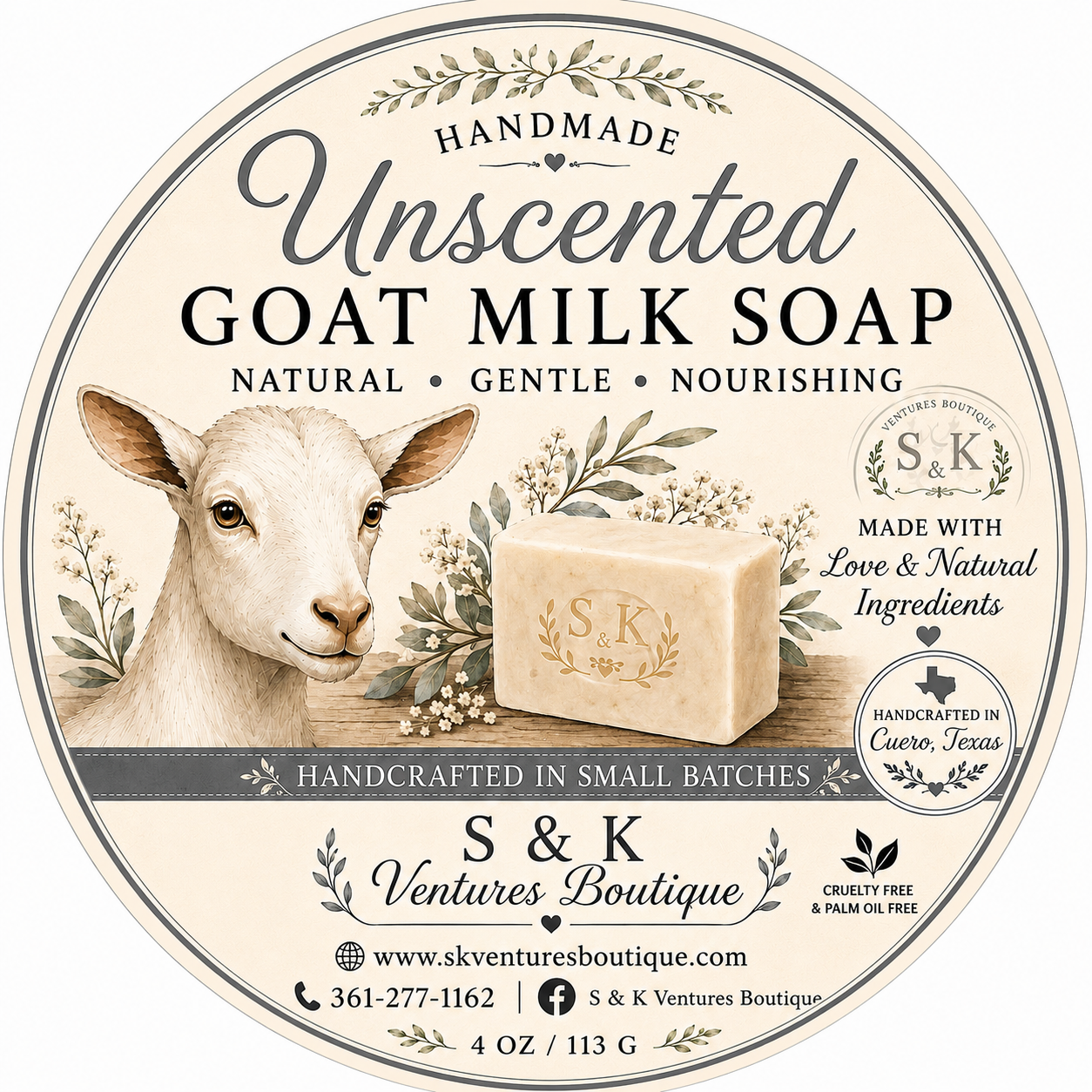 Unscented Goat Milk Soap