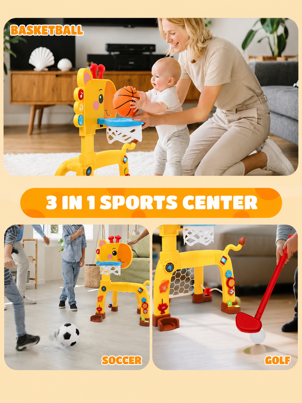 Little Giraffe 3-in-1 Sports & Activity Center
