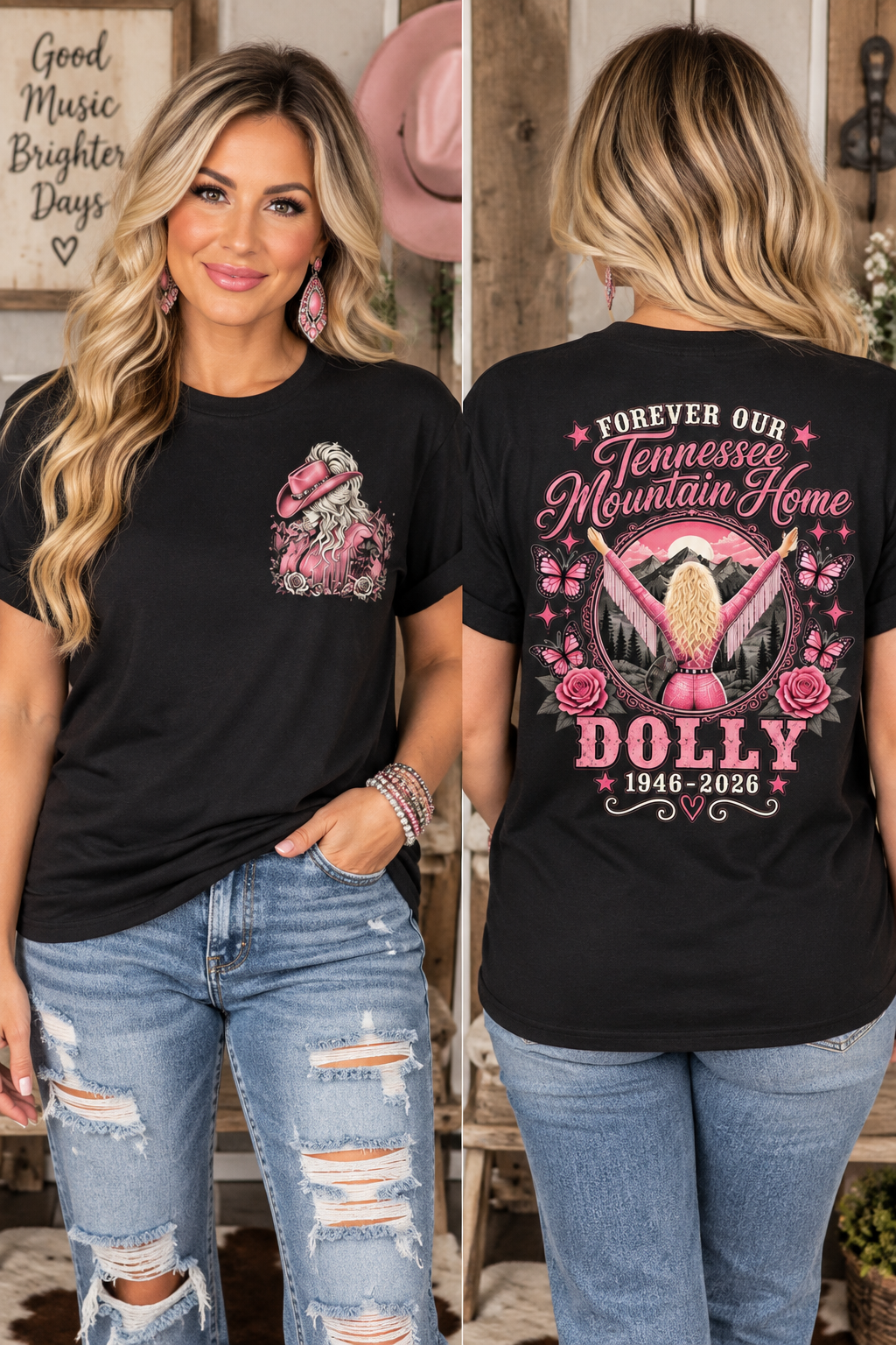 Dolly Parton -Forever Our Tennessee Mountain Home Dolly Graphic Tee