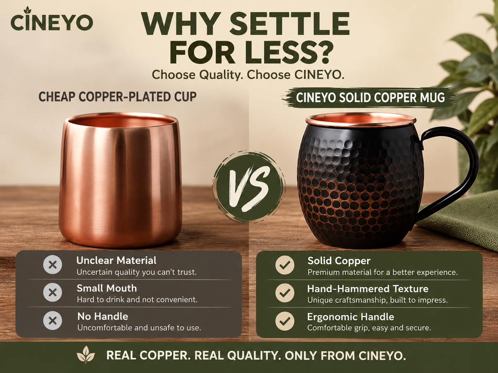 Midnight Copper Hand-Hammered Mug – 16 oz