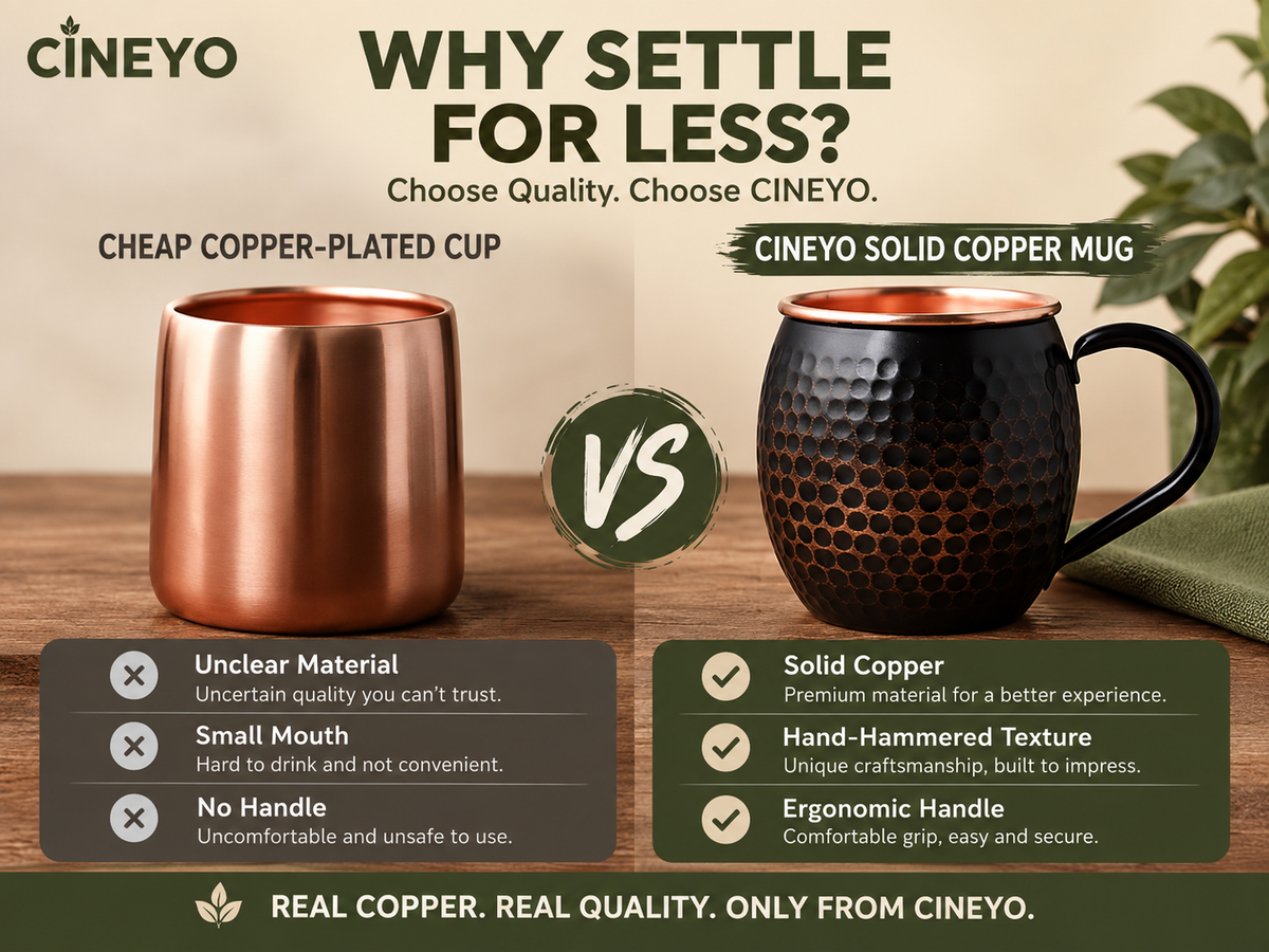 Midnight Copper Hand-Hammered Mug – 16 oz