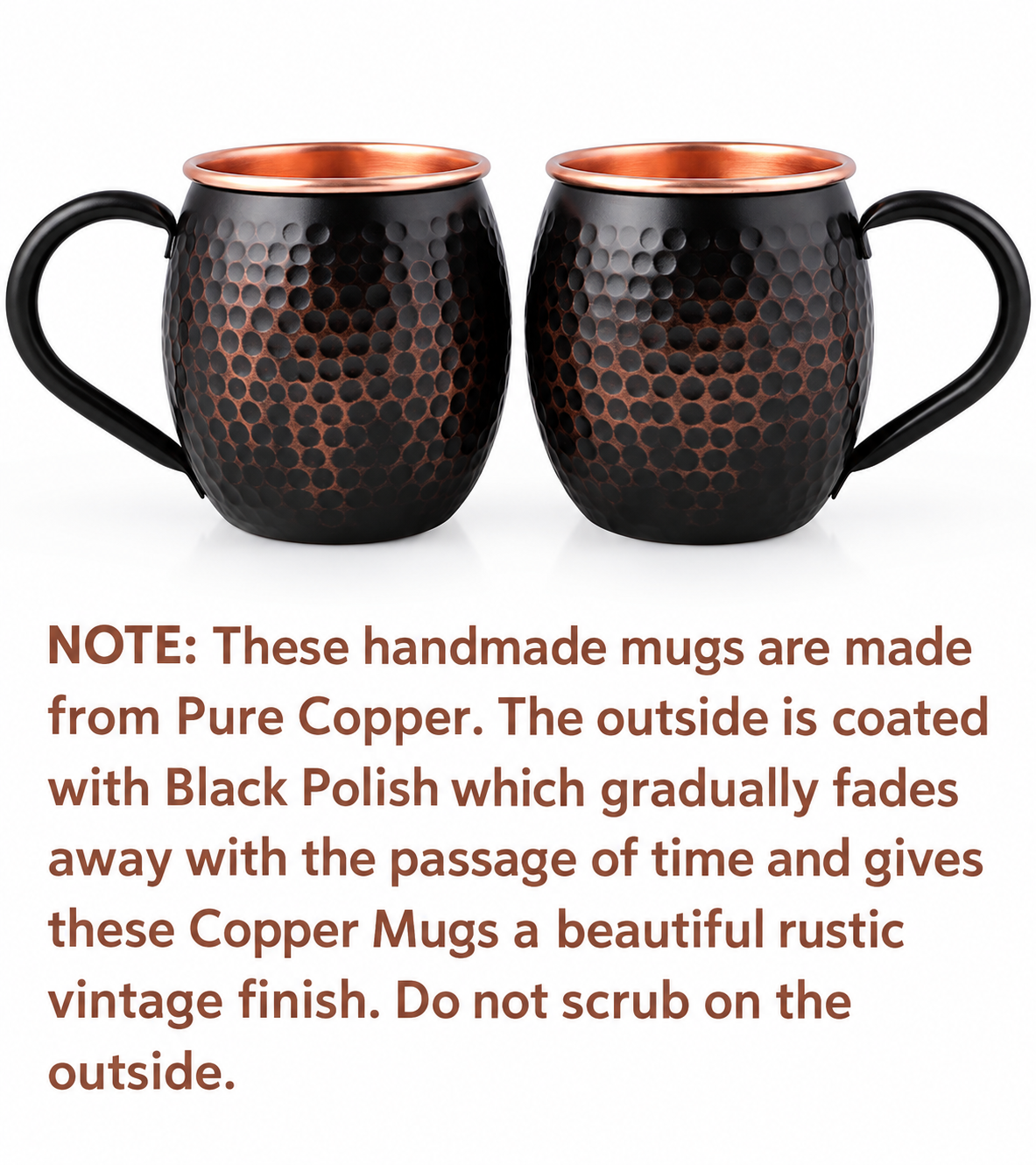 Midnight Copper Hand-Hammered Mug – 16 oz