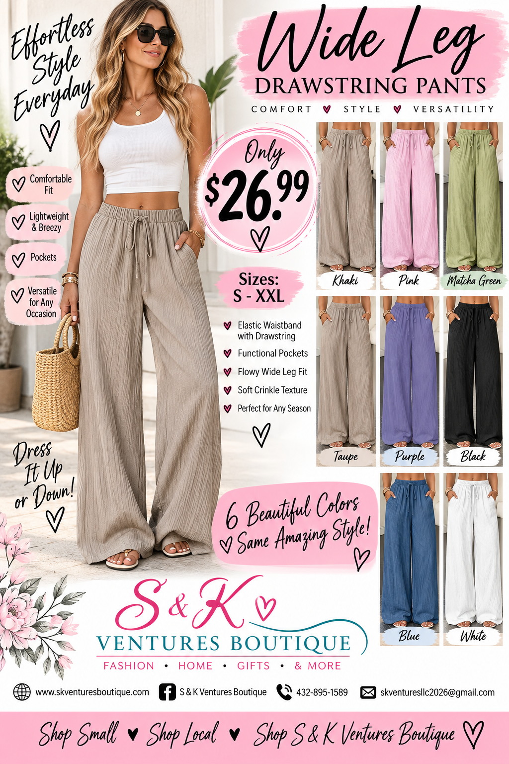 Easy Breezy Wide-Leg Drawstring Pants