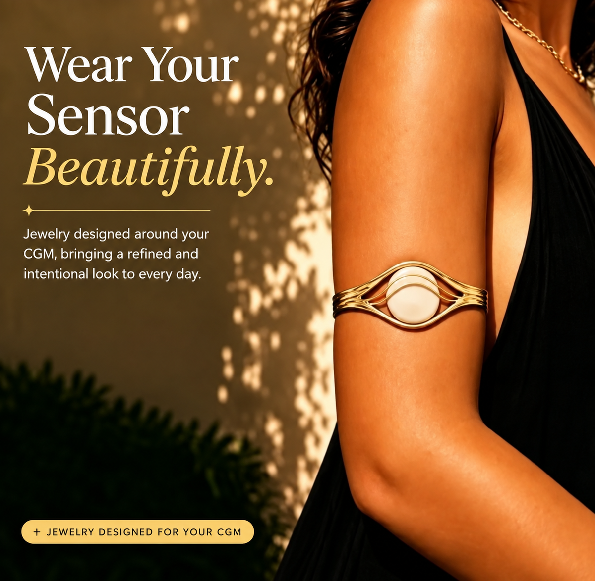 Gilded Wave CGM Sensor Cuff