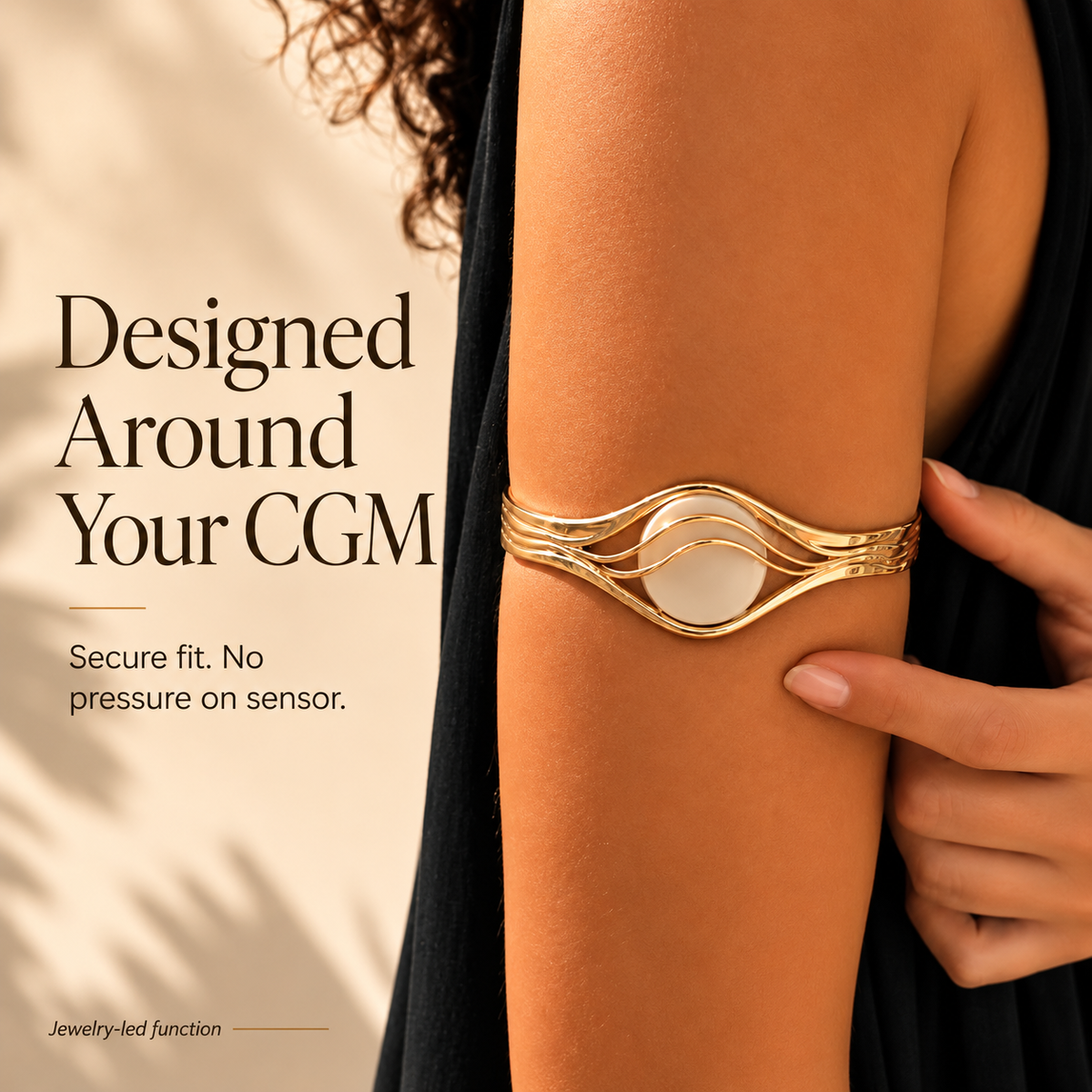 Gilded Wave CGM Sensor Cuff