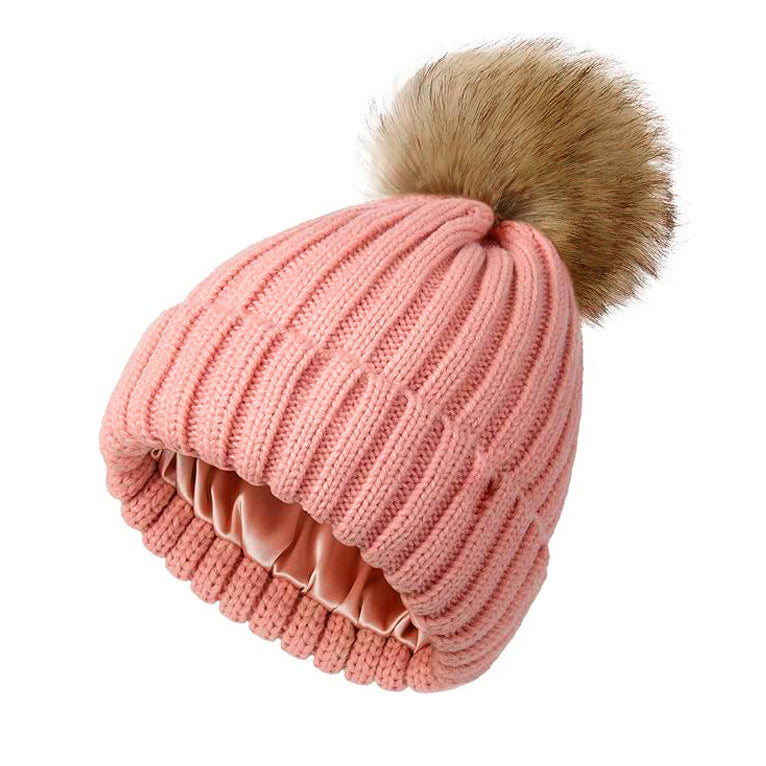 Soft Beanie Fluffy Ball Cap — Warm Knitted Winter Hat with Pom Pom