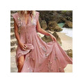 Bohemian V-Neck Printed High Waist Flutter Sleeve Dress