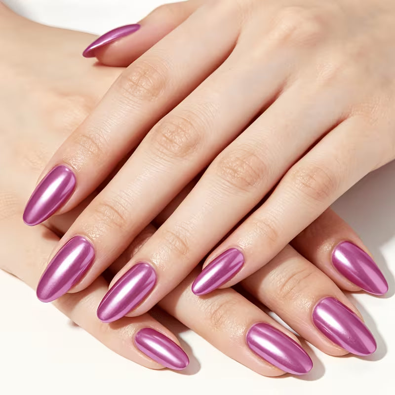 Liquid High-Gloss Metallic Mirror Rose Pink Chrome Nail Polish