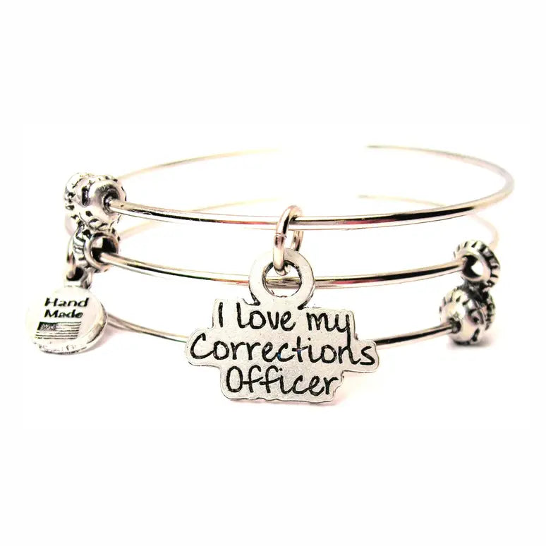 I Love My Corrections Officer Triple Style Bracelet