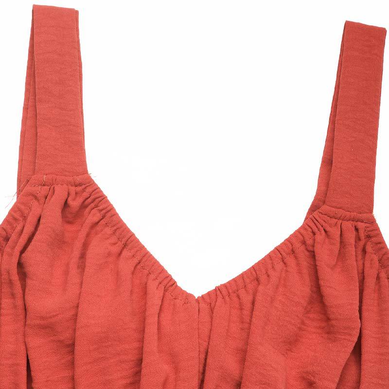Textured Summer Suspender Casual Pleated Dress