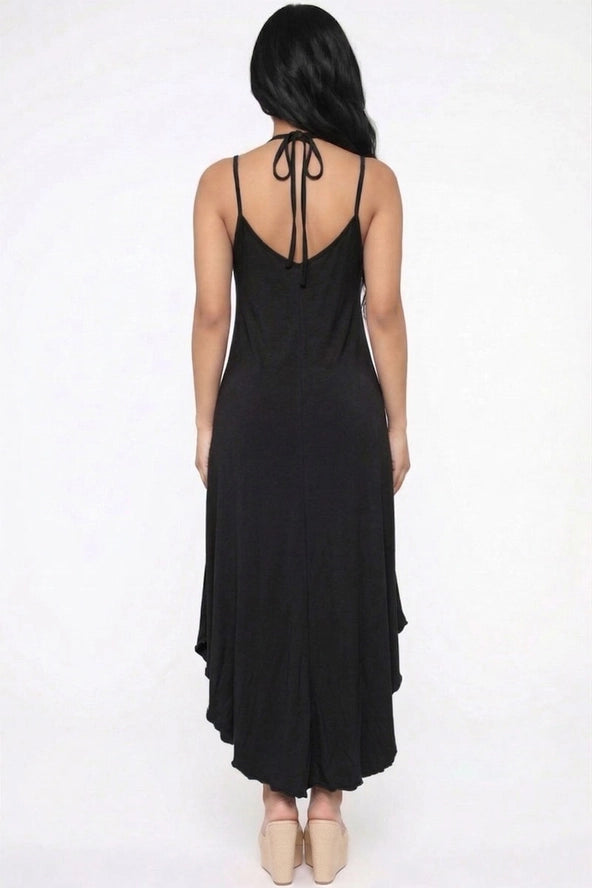 Solid Cami Double Strap Loose Fit Dress