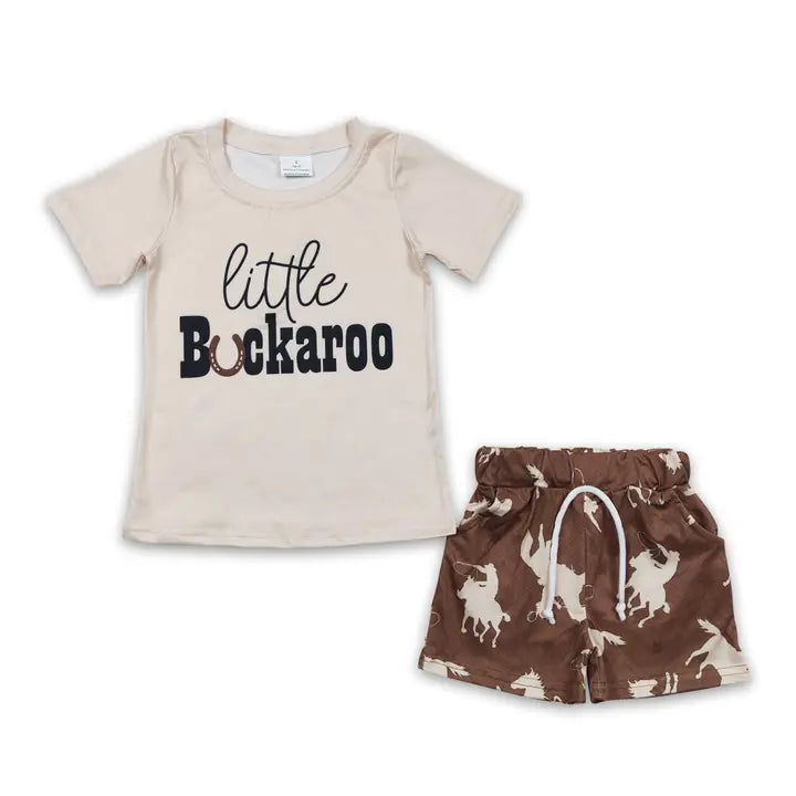 Little Short Sleeves Shirt Rodeo Shorts Boy Western Clothes