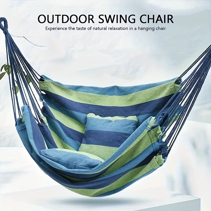 Outdoor Use Only) (with Pillow & Without Pillows) Outdoor Hammock Chair - Perfect for Balconies, Porches, Gardens, Or Patios. It Features Tear-resistant, Breathable Fabric And Is Easy to Install