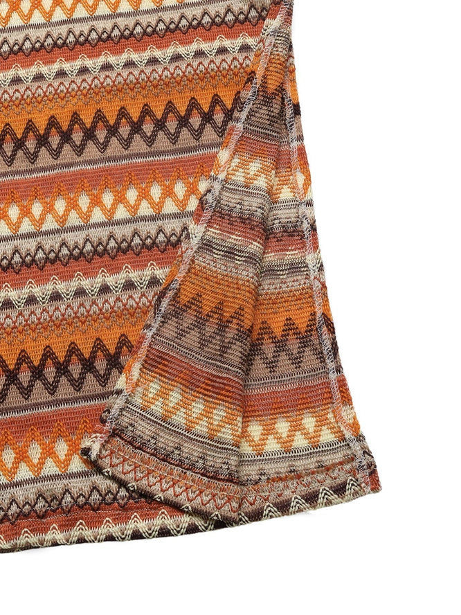Bohemian Striped Resort Square-Neck Dress