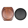 Cast Iron Steak Plate Round with Wooden Trivet