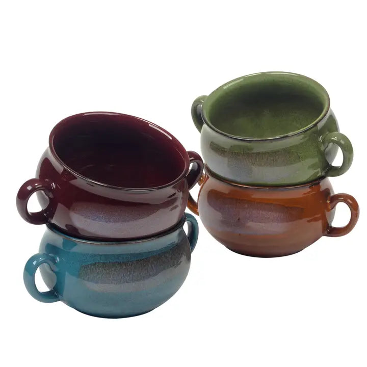 Stoneware 24oz Reactive Glaze Set of 4 Soup Crocks