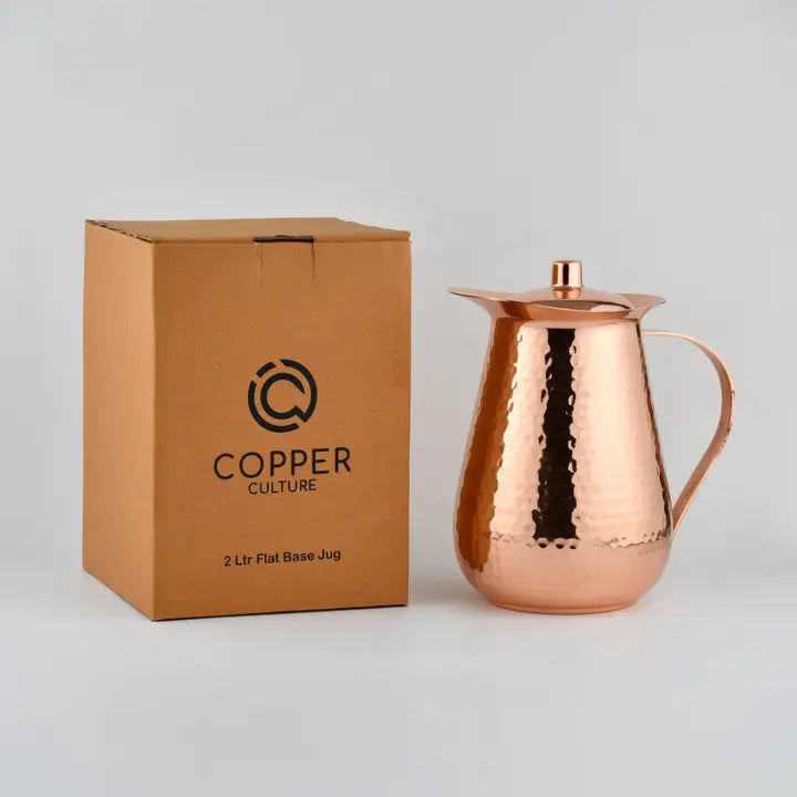 Pure Copper Flat Base Jug 2L