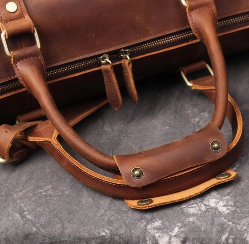 Leather Duffle Bag, Handmade Mens Leather Weekend Bag, Personalized Duffel Bag, Leather Holdall Bag, Leather Overnight Bag, Leather Gym Bag For Men