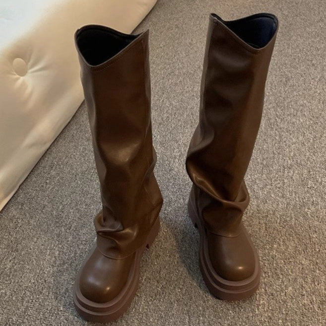 Women’s Platform Dress Boots – British Style Autumn/Winter