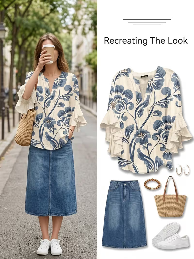 Women's V-neck bohemian