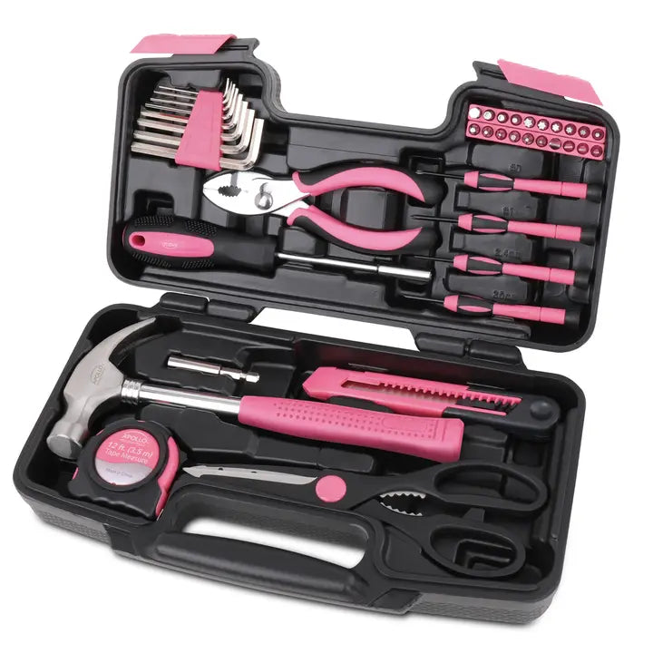 39 Piece General Tool Set Pink