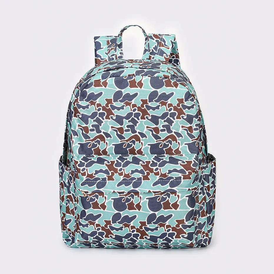 Camouflage Print Kids Canvas Backpack