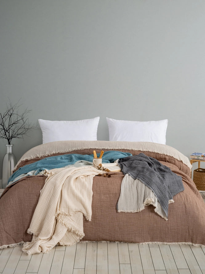 4 Layers Muslin Blanket | Quilted Blanket | (95" X 95")