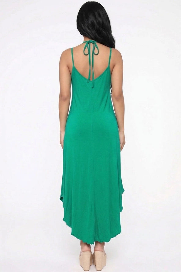 Solid Cami Double Strap Loose Fit Dress