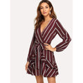 Striped Self-Tie Dress
