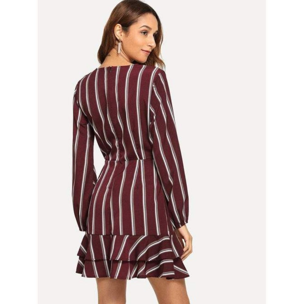 Striped Self-Tie Dress
